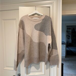 OAK + FORT Beige and Gray Sweater
